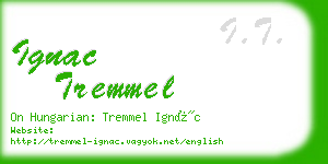 ignac tremmel business card